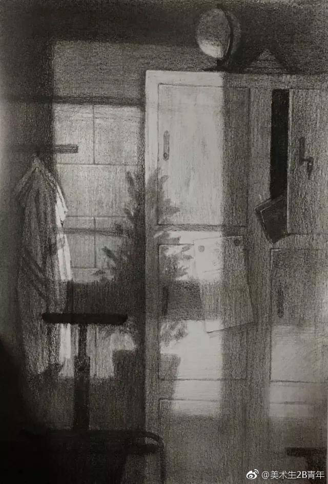 素描场景有一束光