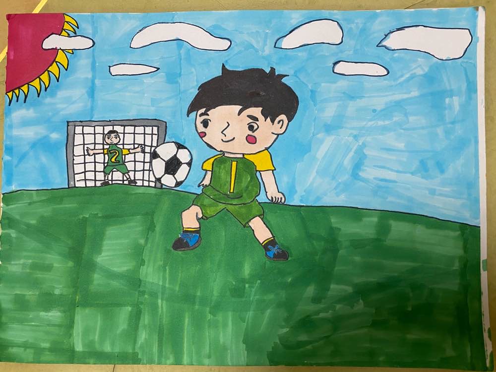 我的画-踢足球 - 萧山区党湾镇第一小学 - 萧山教育