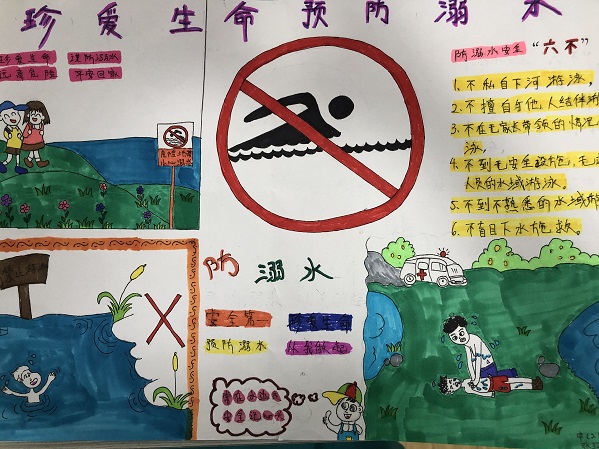 煤山镇中心幼儿开展"防溺水"亲子绘画活动