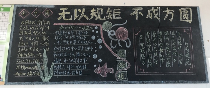 九月份学会守规遵章守纪黑板报评比