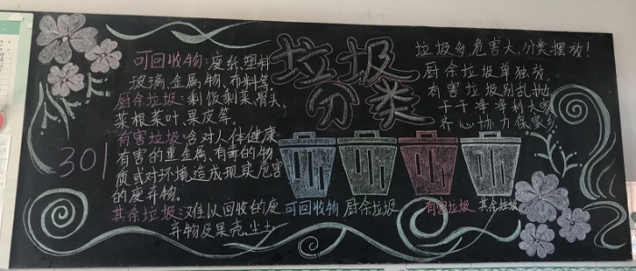 十月垃圾分类让绿永恒主题黑板报评比