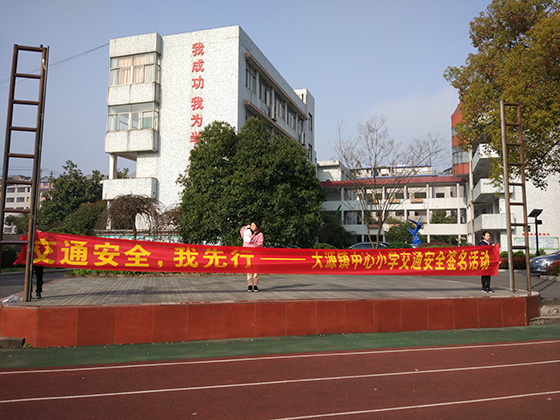 大源镇小举行交通安全签名活动 - 杭州市富阳区大源镇中心小学 - 之江