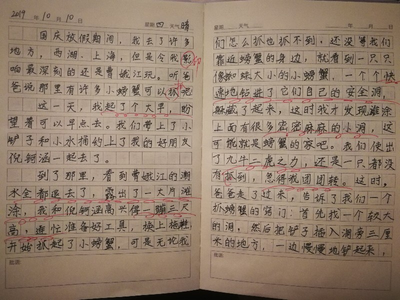 日记一则---捉小螃蟹